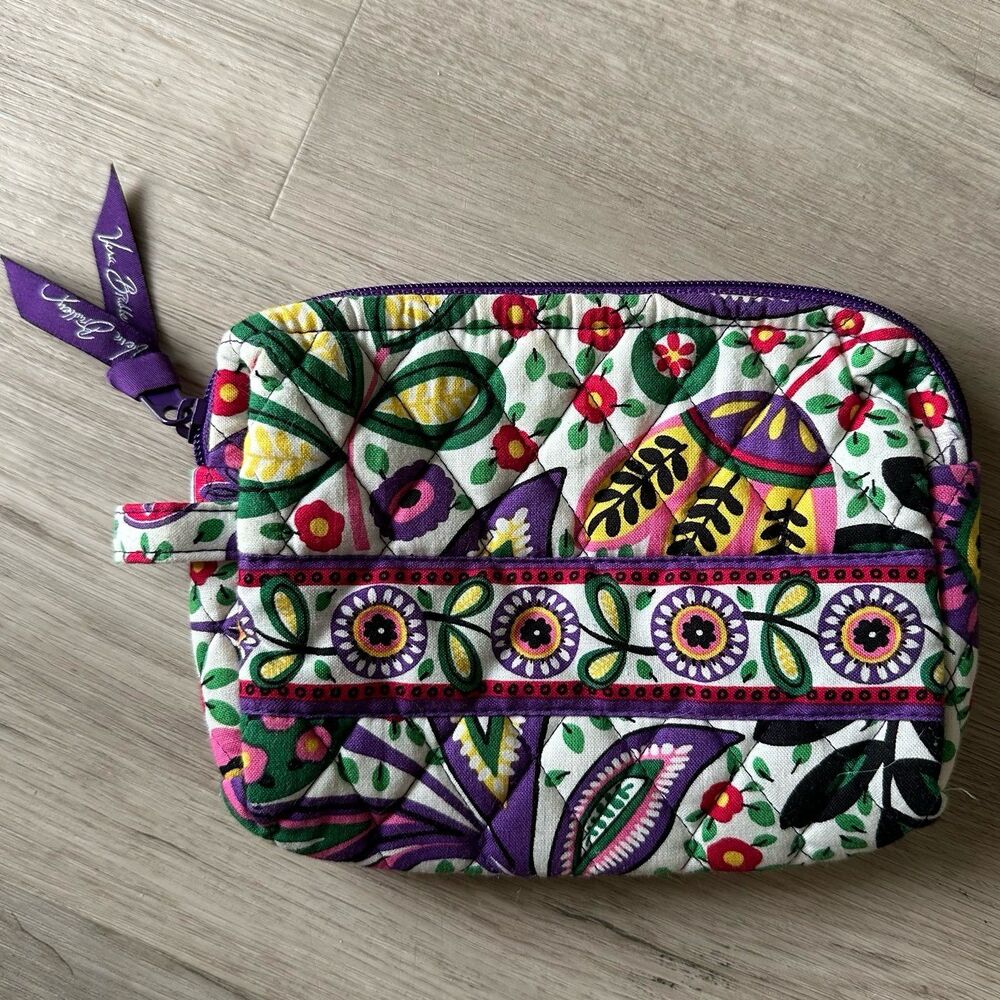 Vera Bradley Viva La Vera Pattern Small Cosmetic Zip Case 5.5” x 7”